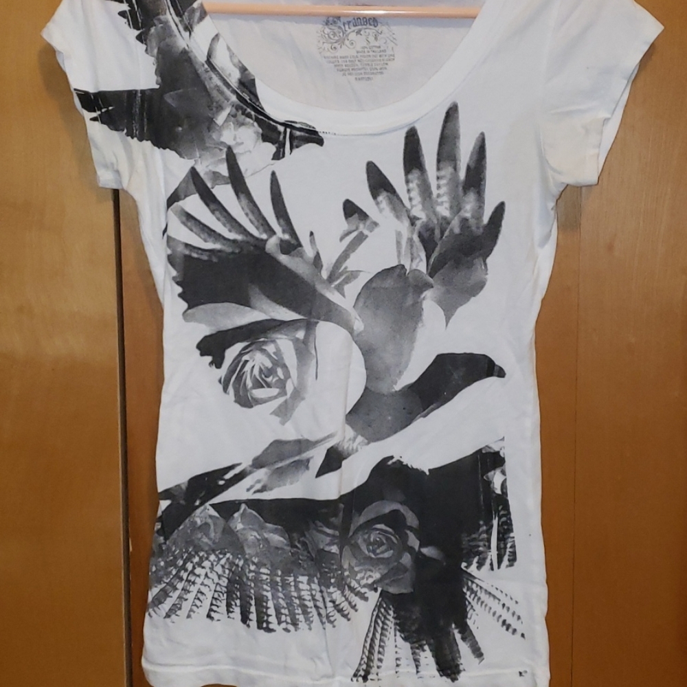 White Tee with birds